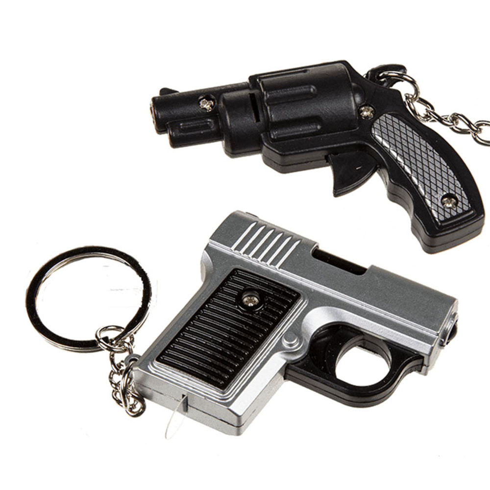 Pistole mit Sound und LED Licht als Schlüsselanhänger Anhänger 