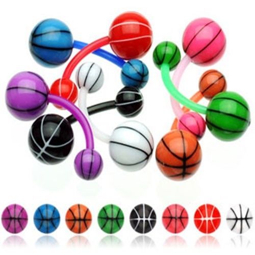 Bauchnabelpiercing Basketball PTFE Bioflex 8 Stück Set Intim Piercing